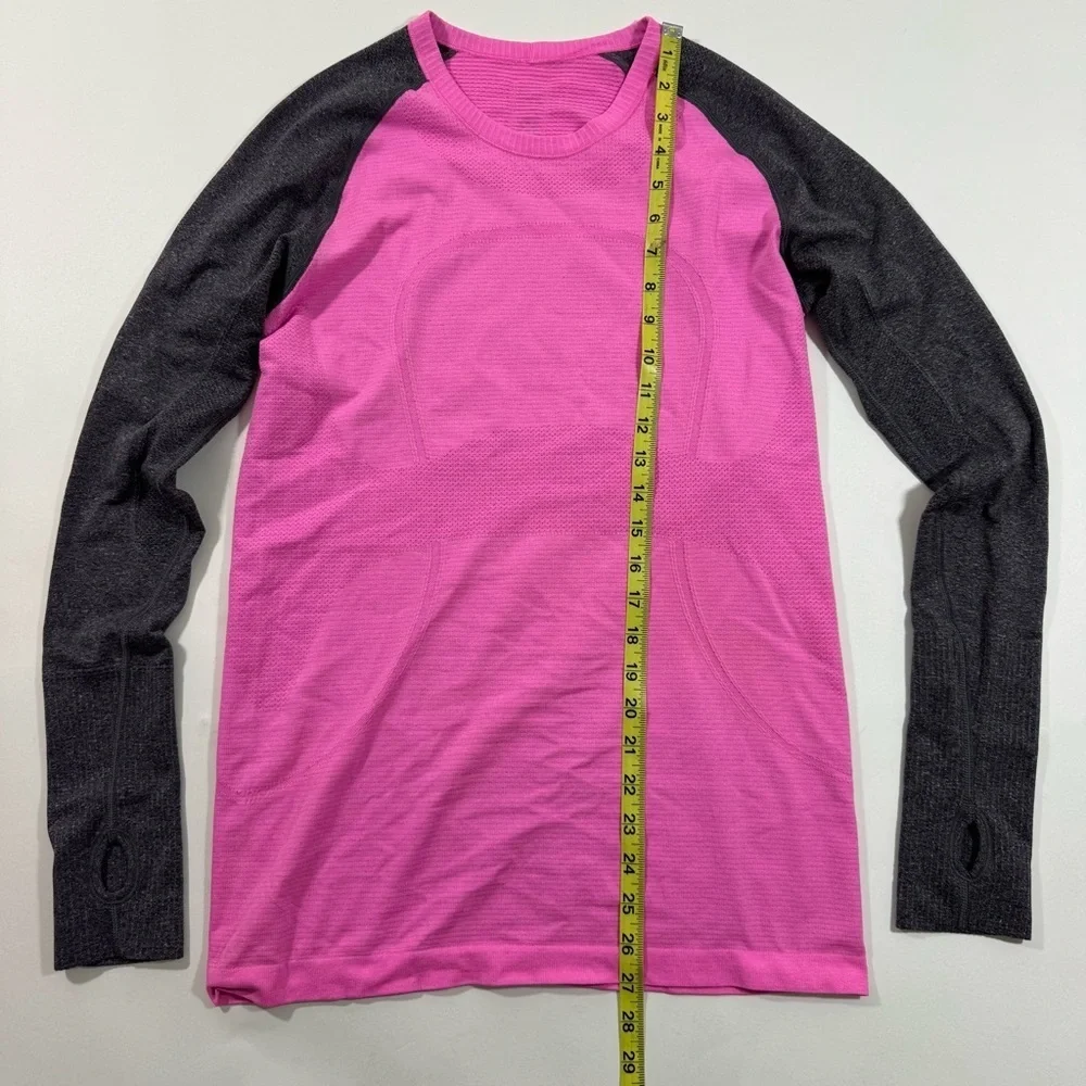 Lululemon Run Swiftly Tech Long Sleeve Dark Grey Pink